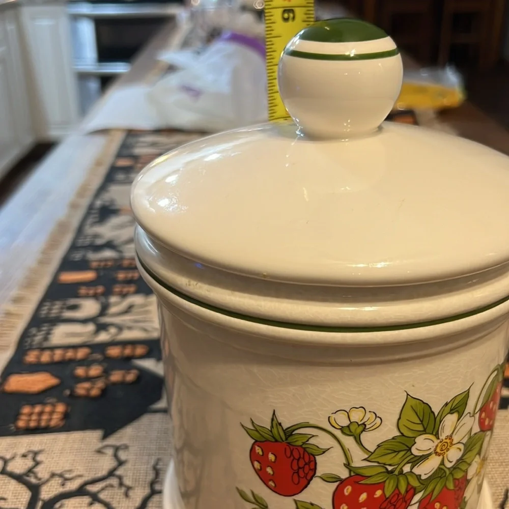 Vintage strawberry canister